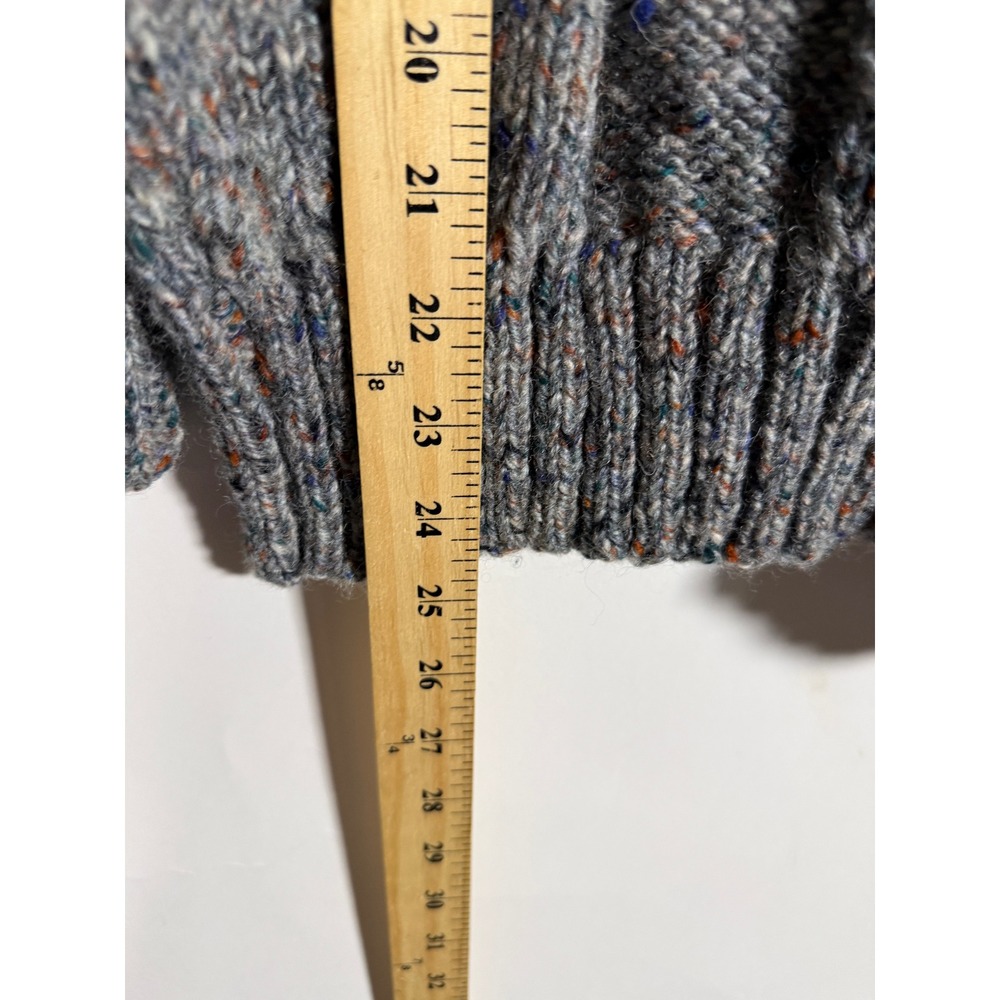 LL Bean Genuine Donegal Wool Turtleneck Sweater Grey Multi Ireland Vintage 38 - Picture 10 of 10